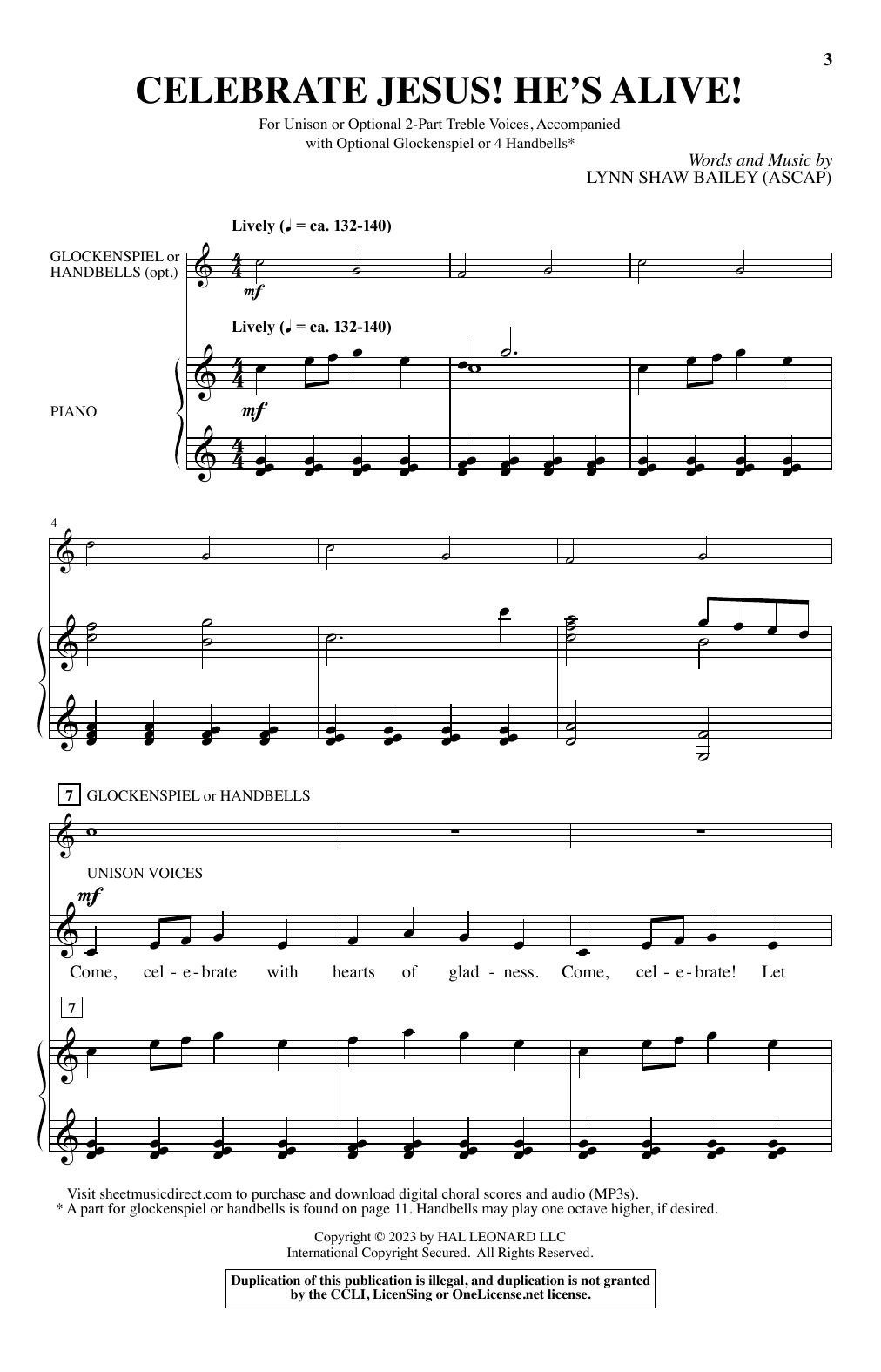 Download Lynn Shaw Bailey Celebrate Jesus! He's Alive! Sheet Music and learn how to play Choir PDF digital score in minutes