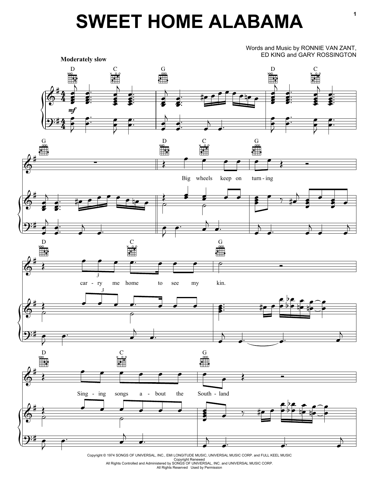 Download Lynyrd Skynyrd Sheet Music and learn how to play DRMTRN PDF score in minutes