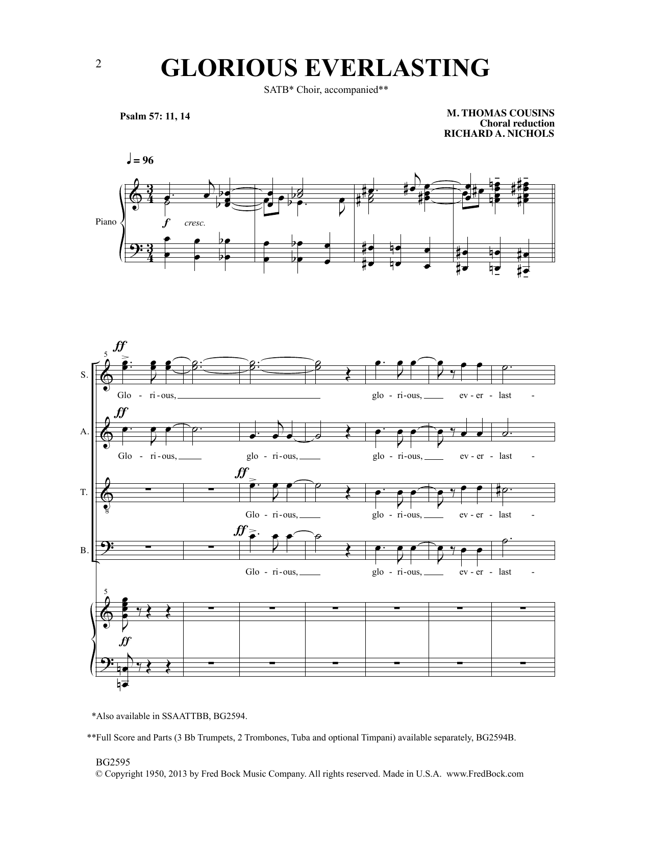 Download M. Thomas Cousins Glorious Everlasting (arr. Richard A. Nichols) Sheet Music and learn how to play SATB Choir PDF digital score in minutes