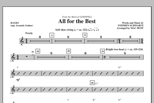 Download Mac Huff All For The Best - Banjo (opt. Acoustic Guitar) Sheet Music and learn how to play Choir Instrumental Pak PDF digital score in minutes