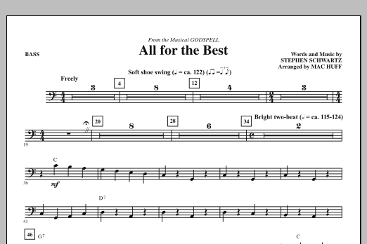 Download Mac Huff All For The Best - Bass Sheet Music and learn how to play Choir Instrumental Pak PDF digital score in minutes