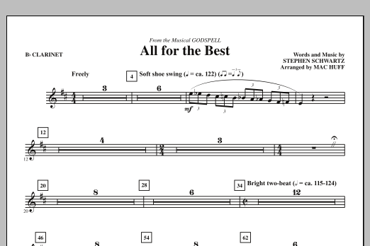 Download Mac Huff All For The Best - Bb Clarinet Sheet Music and learn how to play Choir Instrumental Pak PDF digital score in minutes