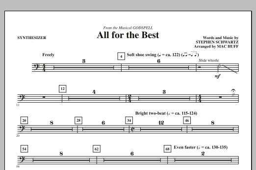 Download Mac Huff All For The Best - Synthesizer Sheet Music and learn how to play Choir Instrumental Pak PDF digital score in minutes