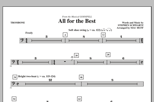 Download Mac Huff All For The Best - Trombone Sheet Music and learn how to play Choir Instrumental Pak PDF digital score in minutes