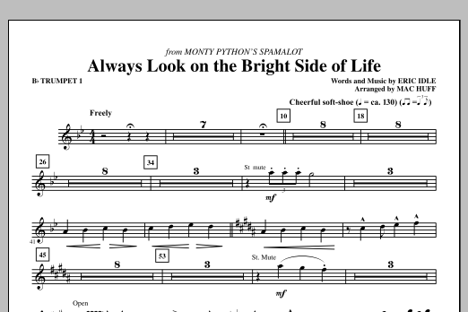 Download Mac Huff Always Look On The Bright Side Of Life - Bb Trumpet 1 Sheet Music and learn how to play Choir Instrumental Pak PDF digital score in minutes