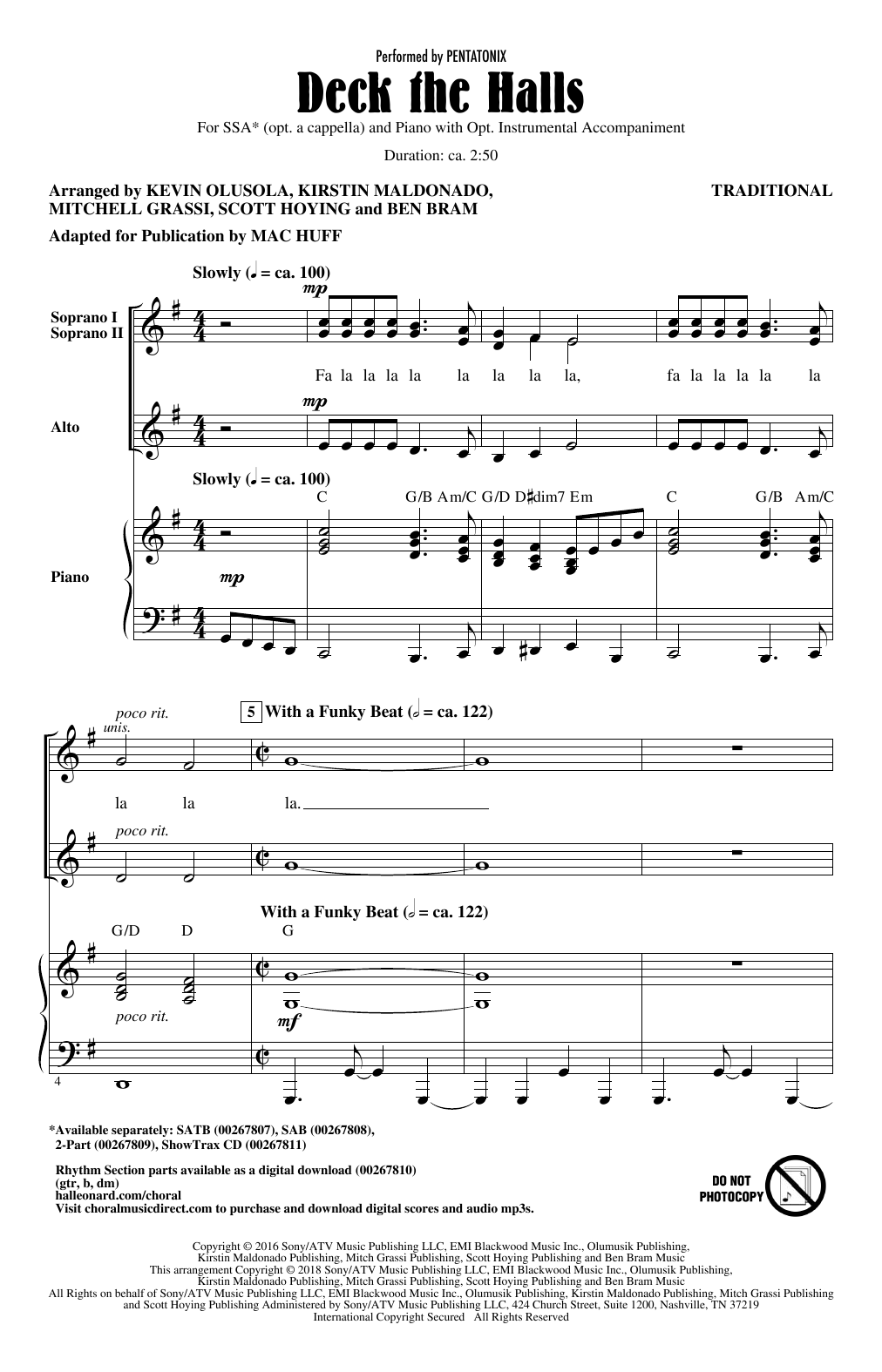 Download Mac Huff Deck The Halls Sheet Music and learn how to play SATB PDF digital score in minutes