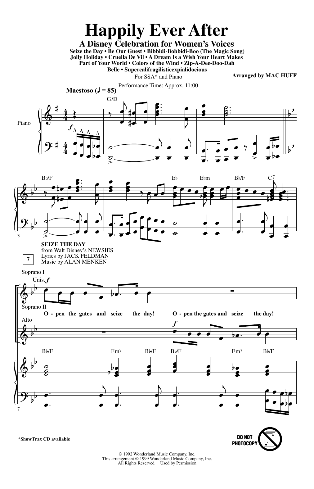 Download Mac Huff Happily Ever After - A Disney Celebration for Women's Voices (Medley) Sheet Music and learn how to play SSA Choir PDF digital score in minutes