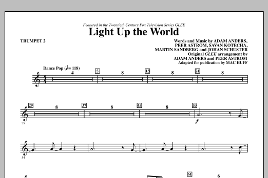 Download Mac Huff Light Up The World - Trumpet 2 Sheet Music and learn how to play Choir Instrumental Pak PDF digital score in minutes