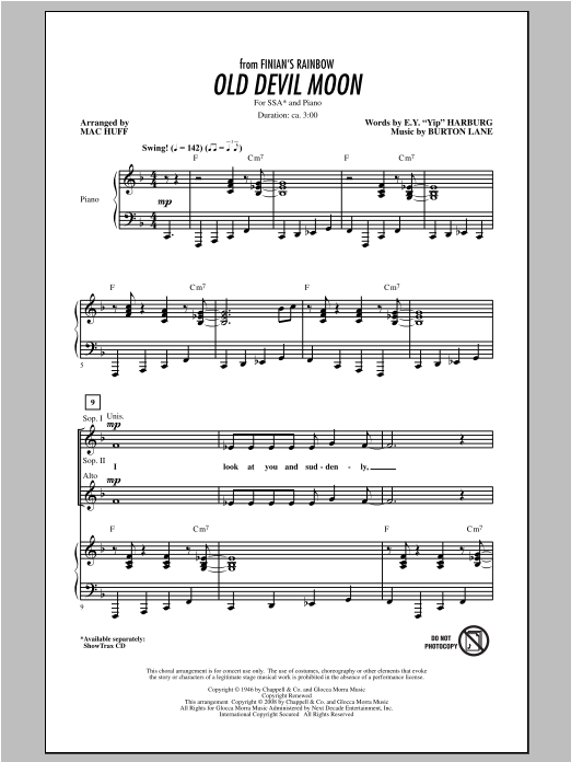 Download Mac Huff Old Devil Moon Sheet Music and learn how to play SAB PDF digital score in minutes