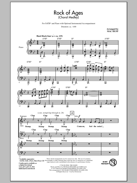Download Mac Huff Rock Of Ages (Choral Medley) Sheet Music and learn how to play 2-Part Choir PDF digital score in minutes