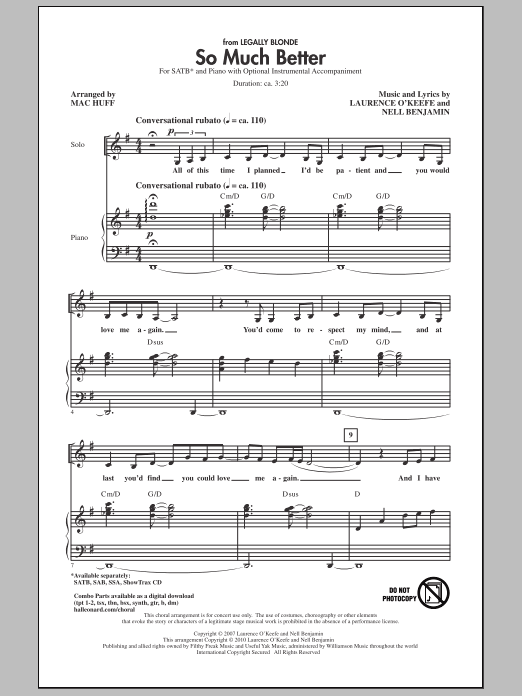 Download Mac Huff So Much Better (from Legally Blonde) Sheet Music and learn how to play SAB Choir PDF digital score in minutes