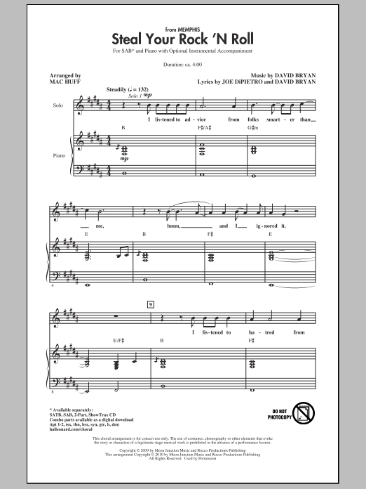 Download Mac Huff Steal Your Rock 'N Roll Sheet Music and learn how to play SAB Choir PDF digital score in minutes