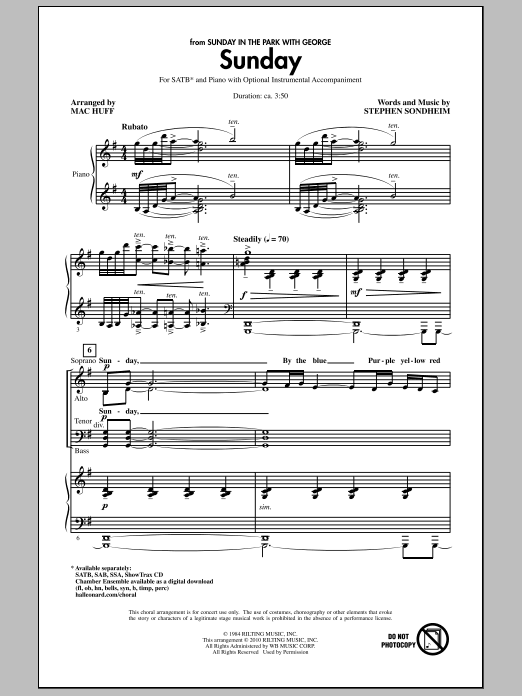 Download Mac Huff Sunday Sheet Music and learn how to play SSA Choir PDF digital score in minutes