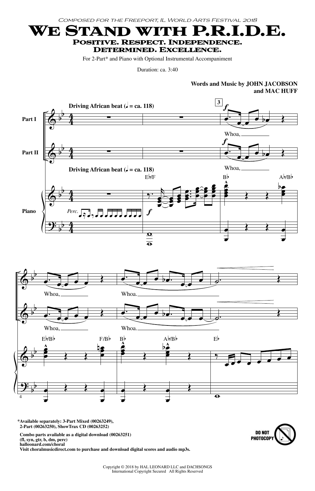 Download Mac Huff We Stand With P.R.I.D.E. Sheet Music and learn how to play 2-Part Choir PDF digital score in minutes