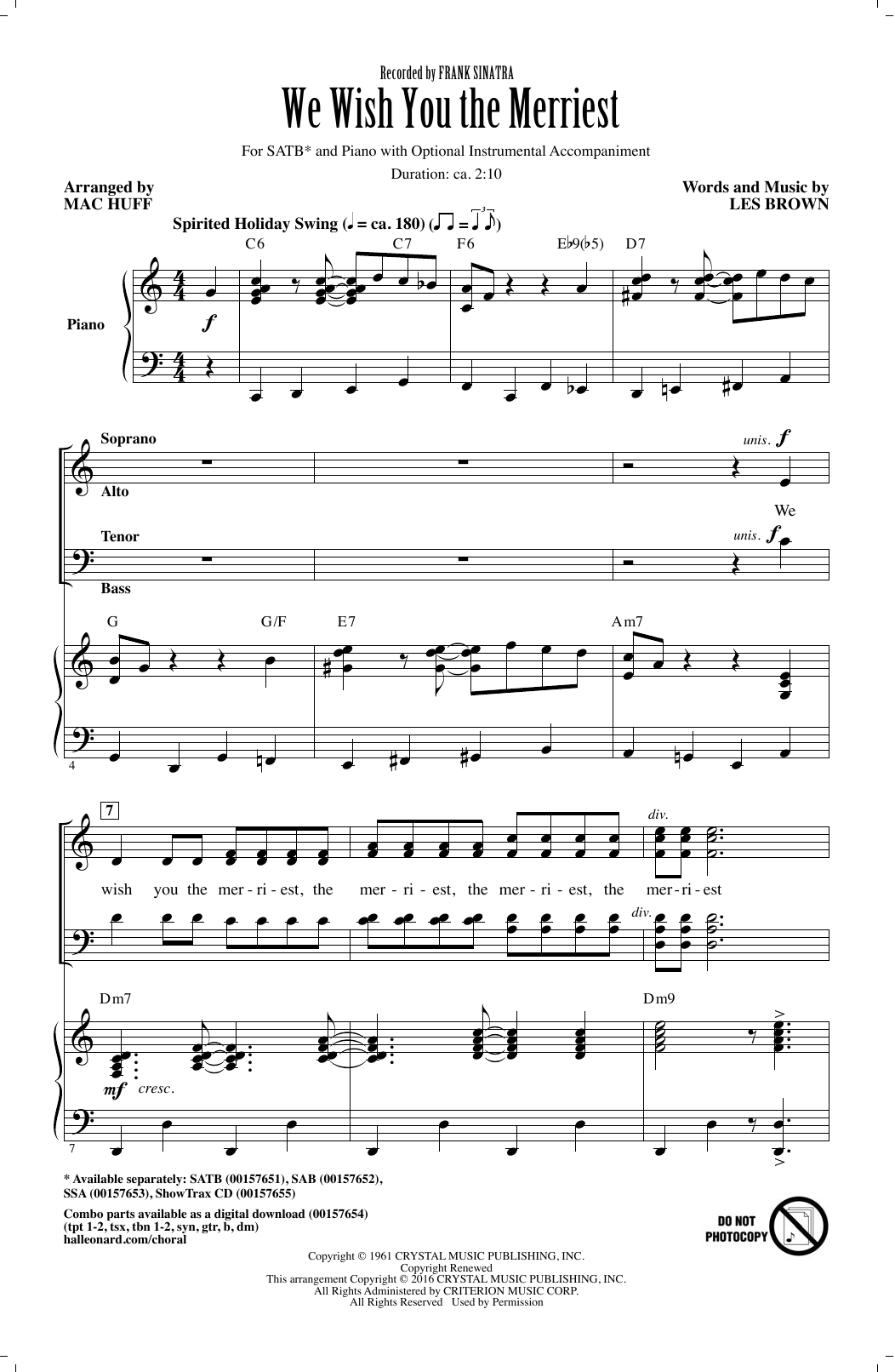 Download Mac Huff We Wish You The Merriest Sheet Music and learn how to play SSA PDF digital score in minutes