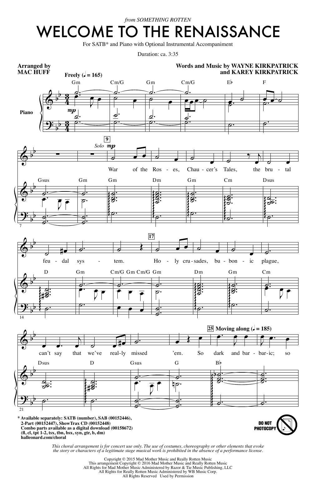 Download Mac Huff Welcome To The Renaissance Sheet Music and learn how to play 2-Part Choir PDF digital score in minutes