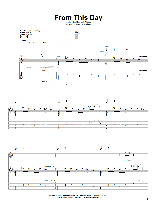 Download Machine Head From This Day Sheet Music and learn how to play Guitar Tab PDF digital score in minutes