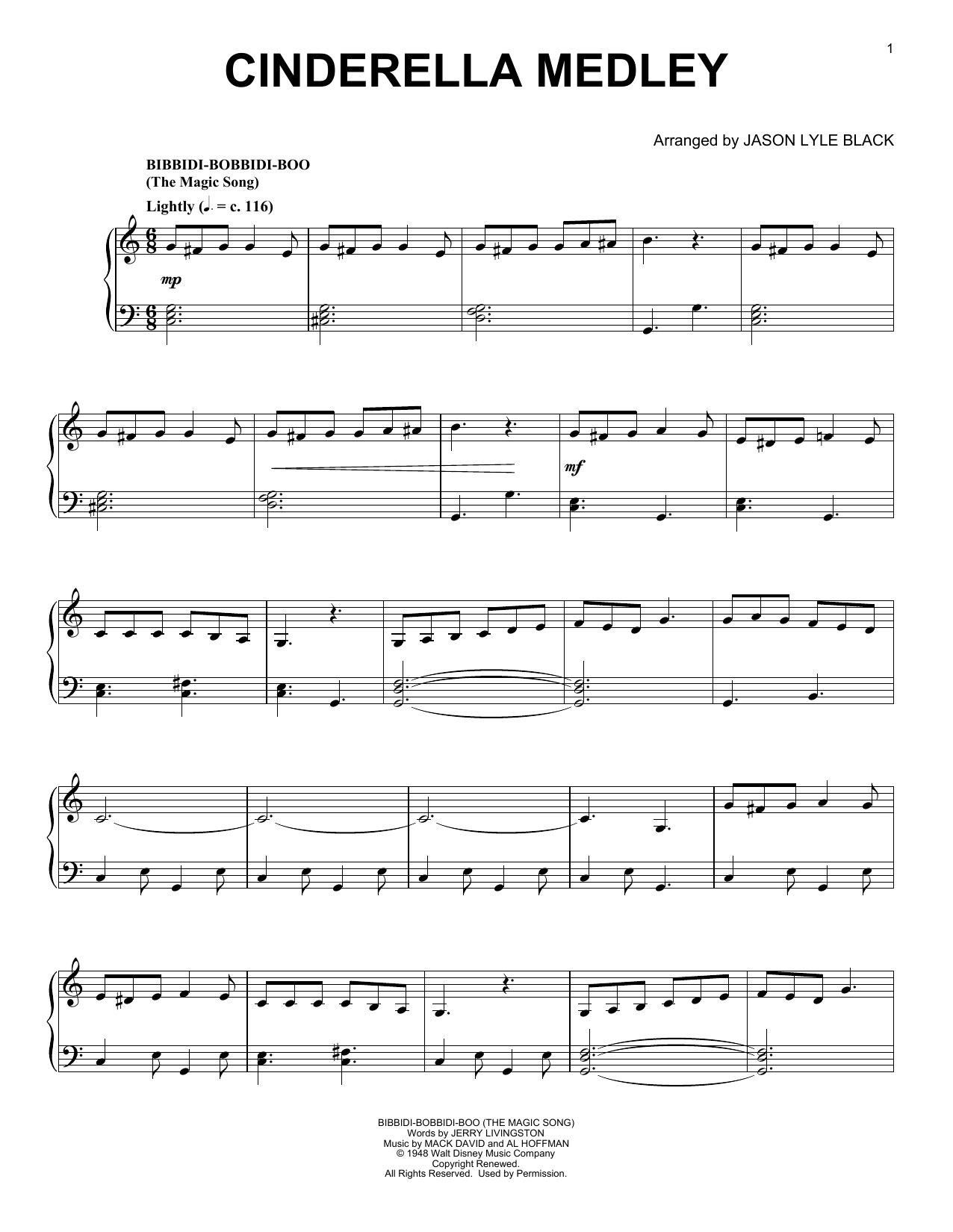 Download Jason Lyle Black Cinderella Medley Sheet Music and learn how to play Piano PDF digital score in minutes