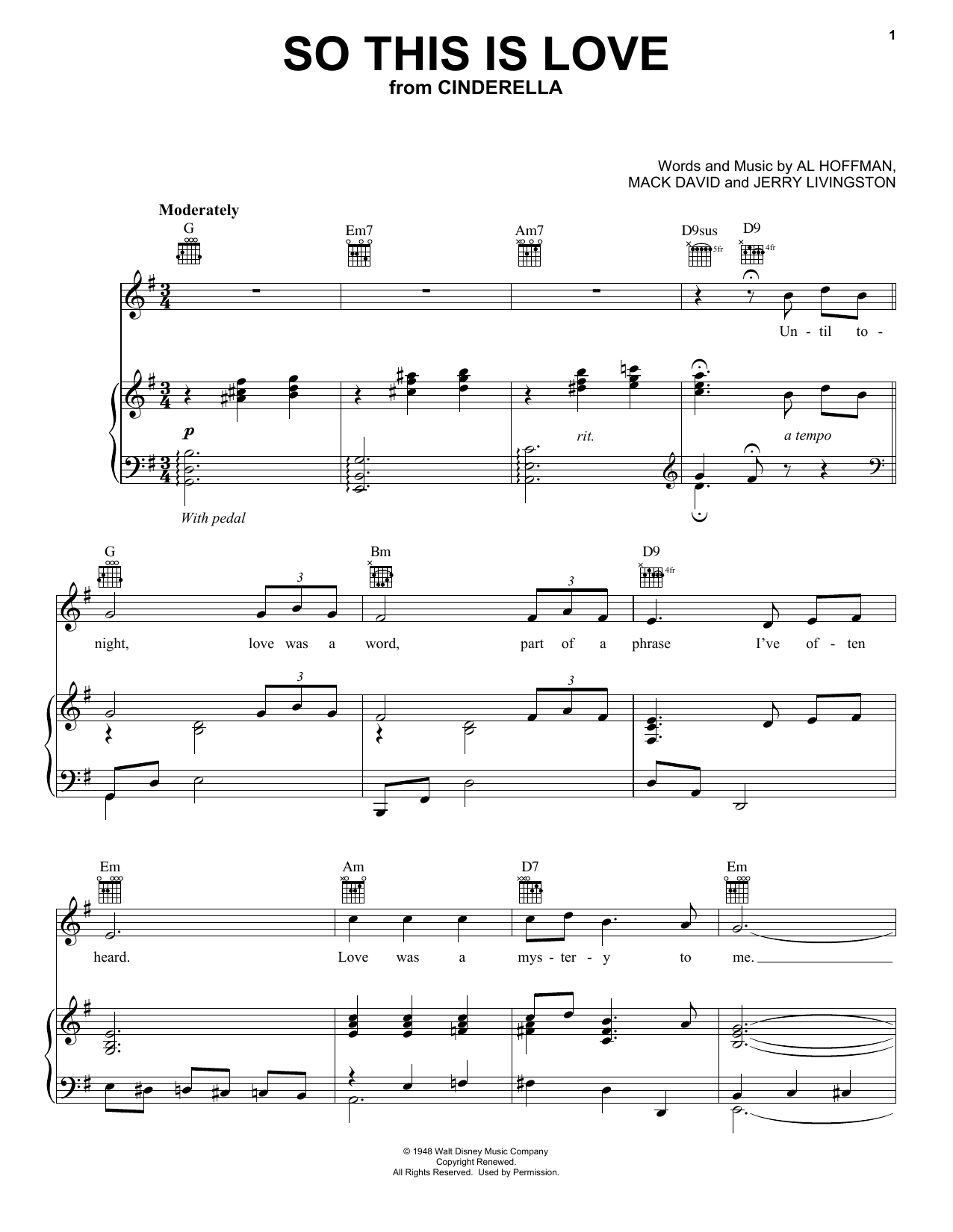 Download Mack David, Al Hoffman and Jerry Livingston So This Is Love Sheet Music and learn how to play Trumpet PDF digital score in minutes