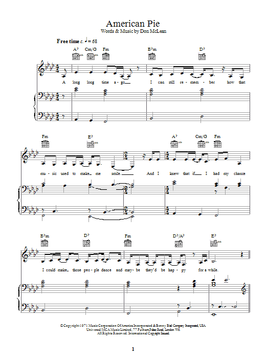 Download Madonna American Pie Sheet Music and learn how to play Trumpet PDF digital score in minutes