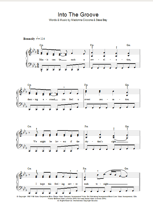Download Madonna Into The Groove Sheet Music and learn how to play Violin Solo PDF digital score in minutes