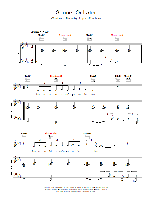 Download Madonna Sooner Or Later Sheet Music and learn how to play Piano, Vocal & Guitar PDF digital score in minutes