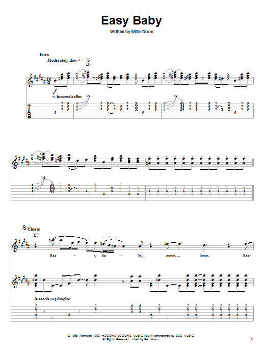 Download Magic Sam Easy Baby Sheet Music and learn how to play Guitar Lead Sheet PDF digital score in minutes