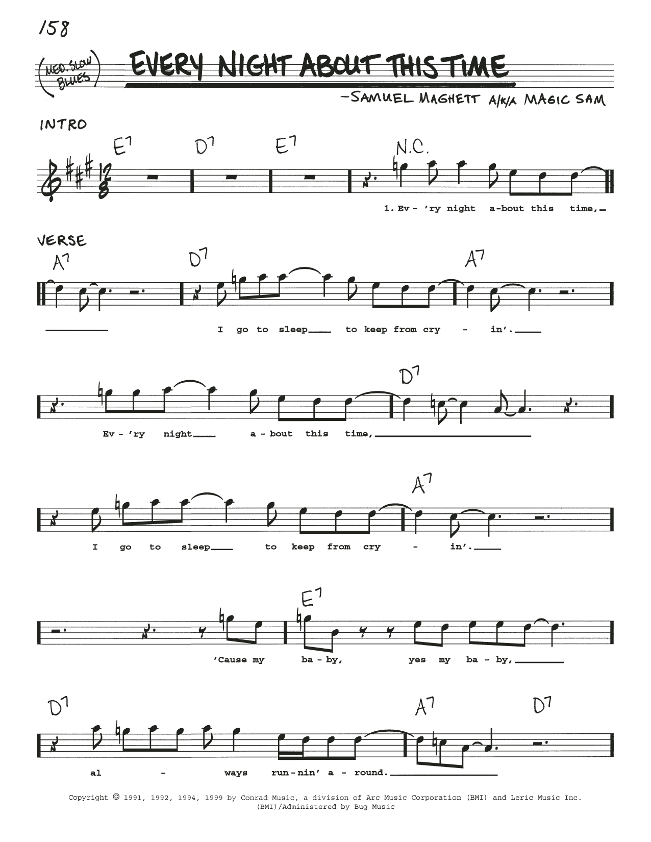 Download Magic Sam Every Night About This Time Sheet Music and learn how to play Real Book – Melody, Lyrics & Chords PDF digital score in minutes
