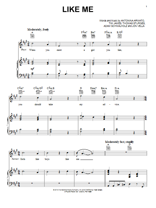Download Maia Mitchell Like Me Sheet Music and learn how to play Piano, Vocal & Guitar (Right-Hand Melody) PDF digital score in minutes
