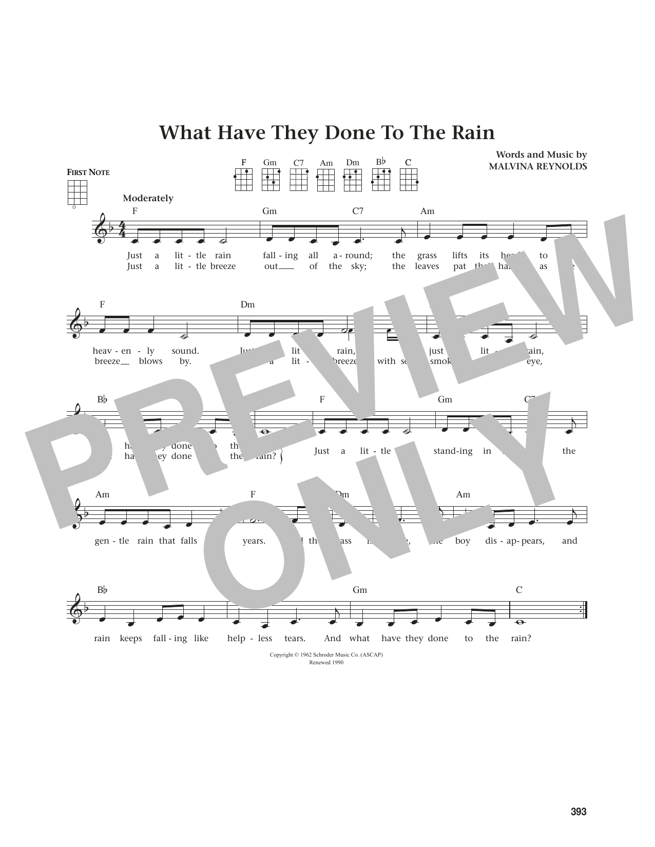 Download Malvina Reynolds What Have They Done To The Rain (from The Daily Ukulele) (arr. Jim Beloff) Sheet Music and learn how to play Ukulele PDF digital score in minutes