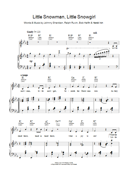 Download Mandy Miller Little Snowman, Little Snowgirl Sheet Music and learn how to play Piano, Vocal & Guitar PDF digital score in minutes