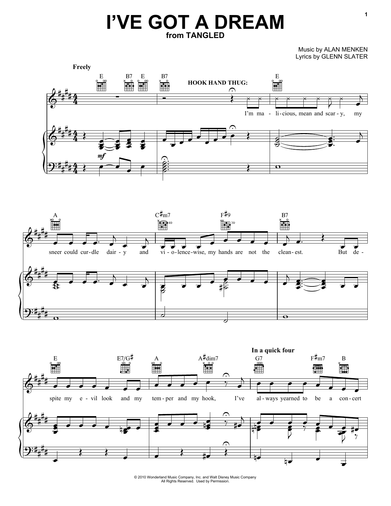Download Glenn Slater I've Got A Dream Sheet Music and learn how to play Cello PDF digital score in minutes