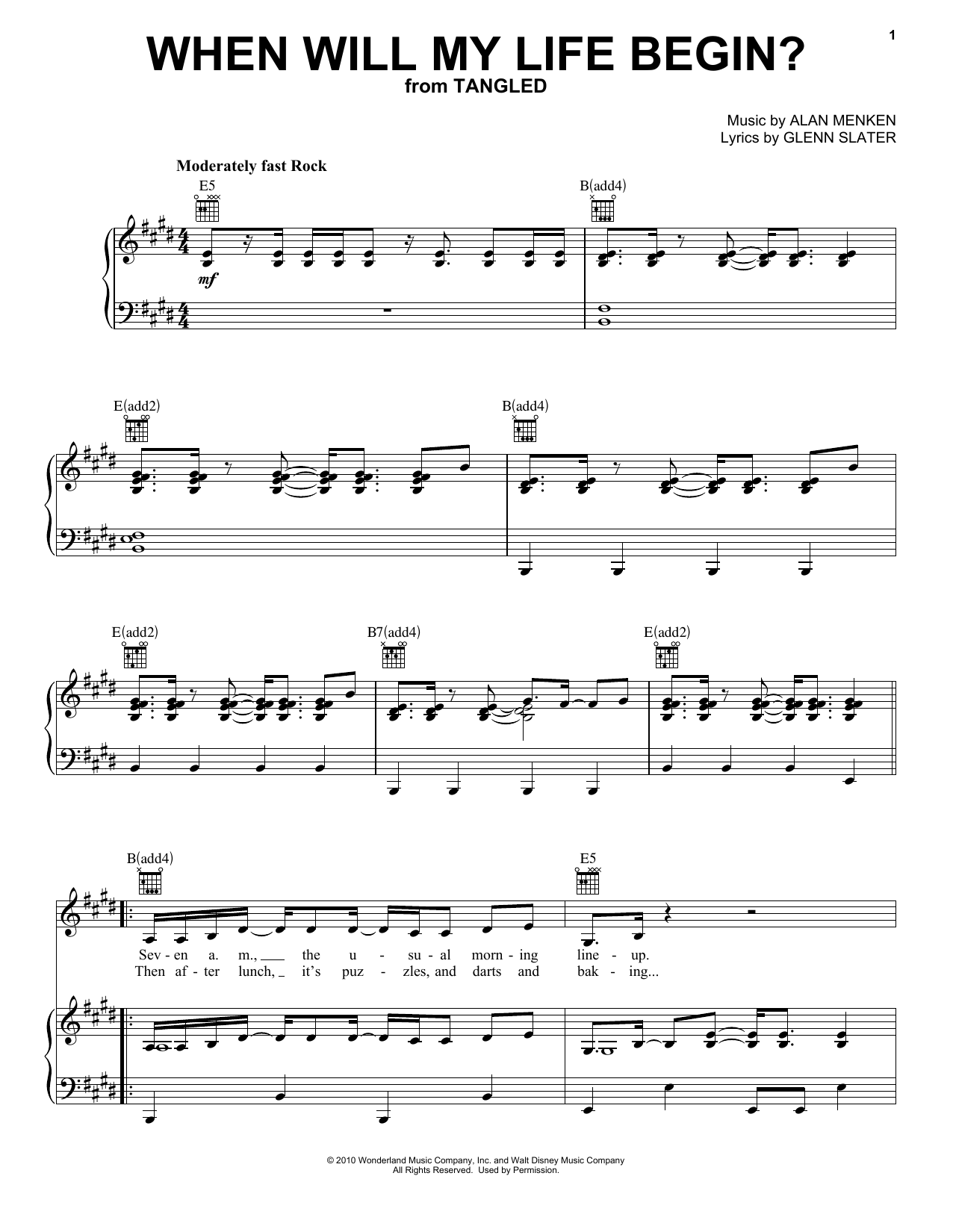 Download Glenn Slater When Will My Life Begin? Sheet Music and learn how to play Clarinet PDF digital score in minutes