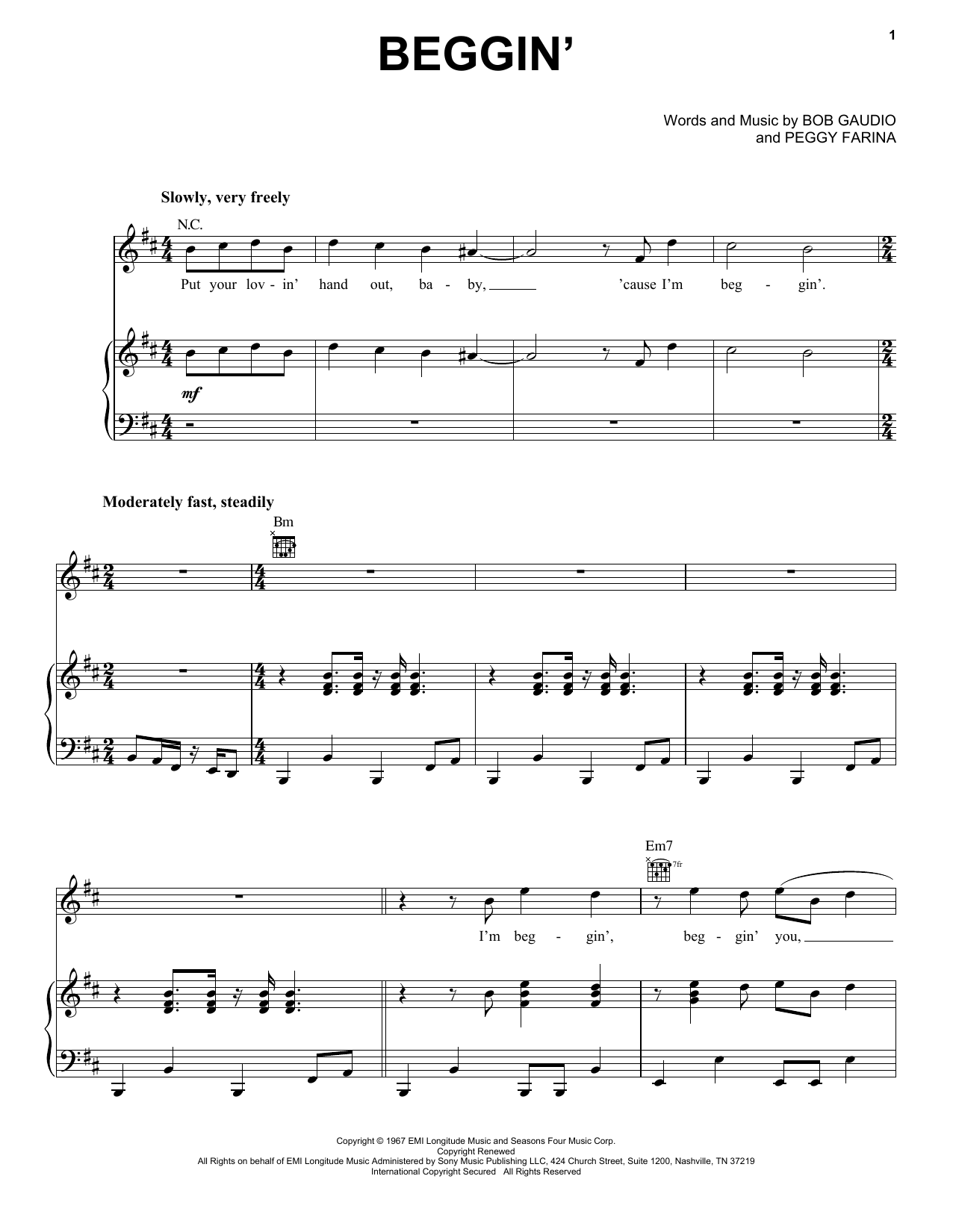 Download Maneskin Beggin' Sheet Music and learn how to play Easy Bass Tab PDF digital score in minutes