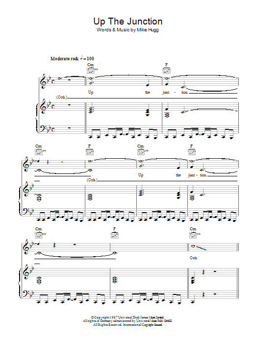 Download Manfred Mann Up The Junction Sheet Music and learn how to play Piano, Vocal & Guitar (Right-Hand Melody) PDF digital score in minutes