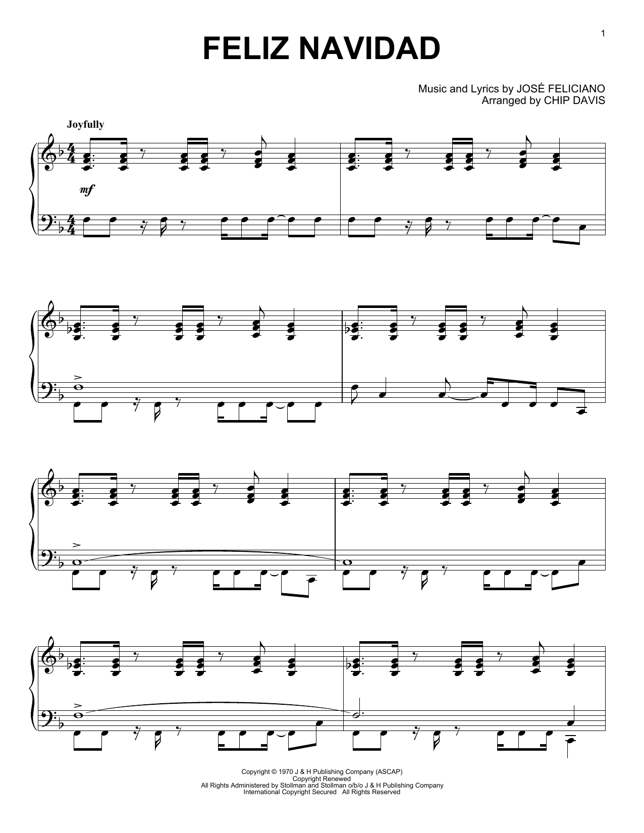 Download Mannheim Steamroller Feliz Navidad Sheet Music and learn how to play Piano PDF digital score in minutes