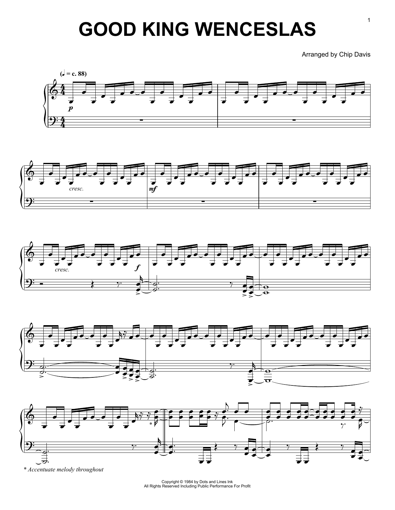 Download Mannheim Steamroller Good King Wenceslas Sheet Music and learn how to play Piano Solo PDF digital score in minutes