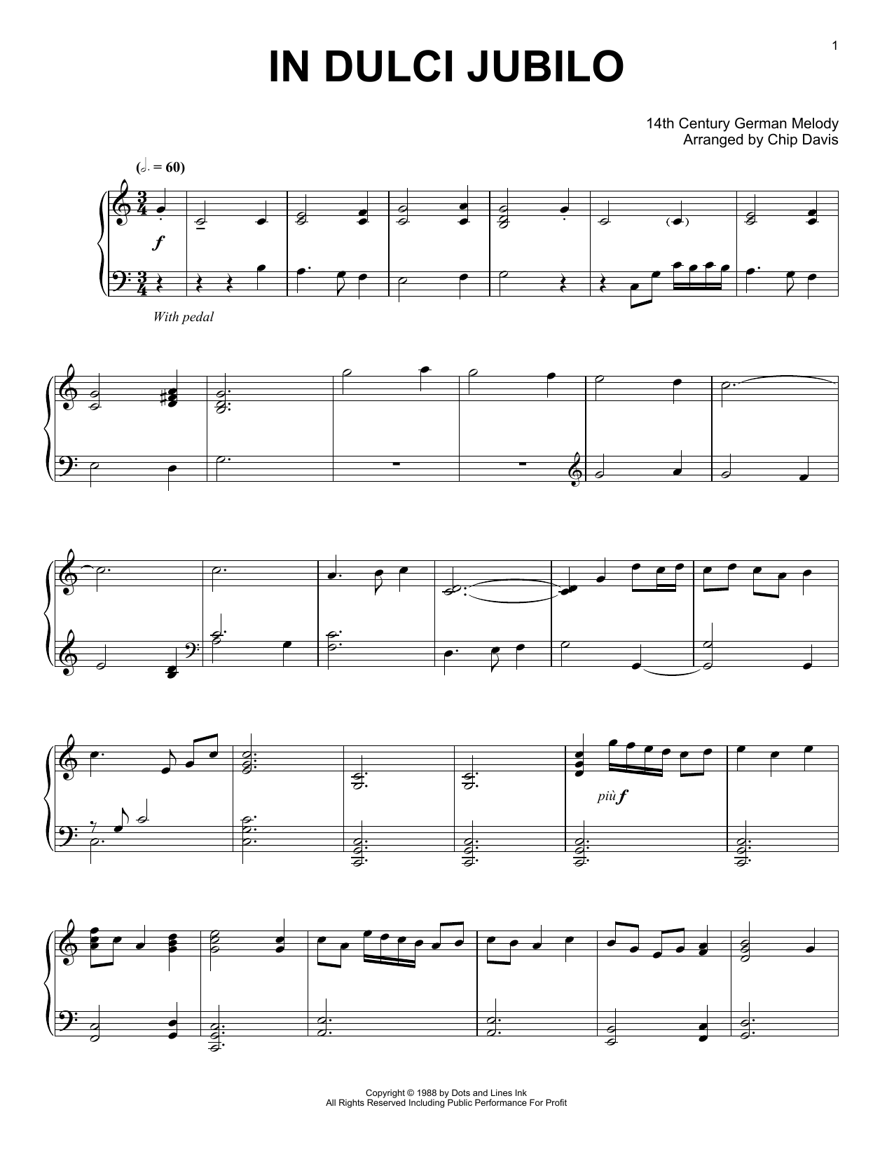 Download Mannheim Steamroller In Dulci Jubilo Sheet Music and learn how to play Piano Solo PDF digital score in minutes