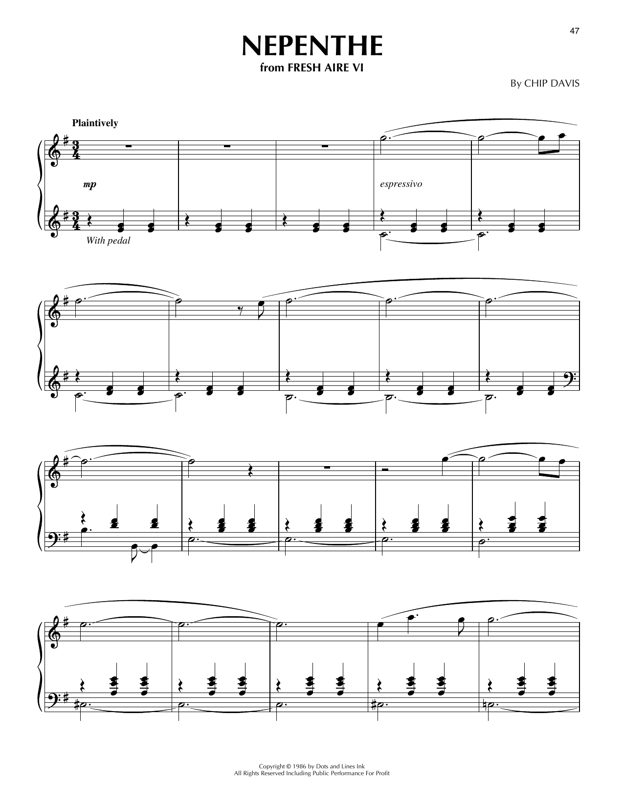 Download Mannheim Steamroller Nepenthe Sheet Music and learn how to play Piano Solo PDF digital score in minutes