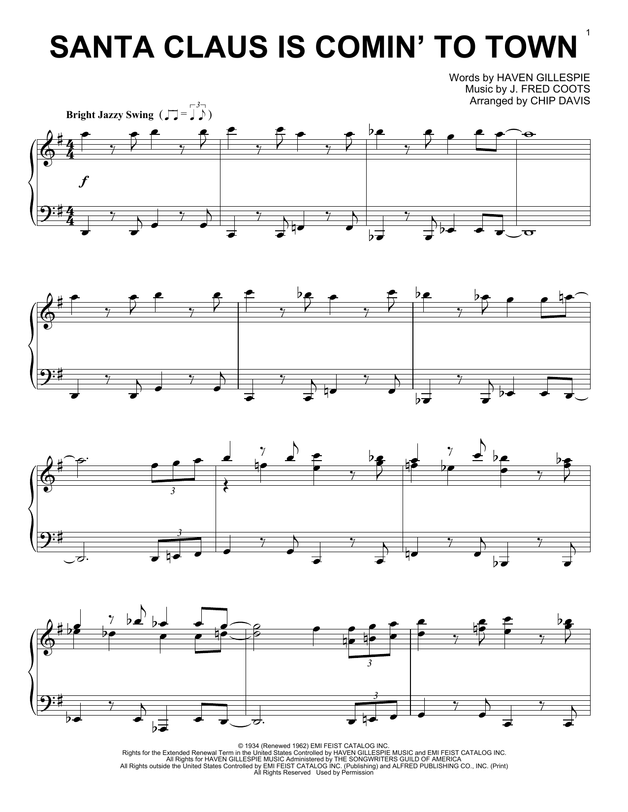 Download Mannheim Steamroller Santa Claus Is Comin' To Town Sheet Music and learn how to play Piano PDF digital score in minutes