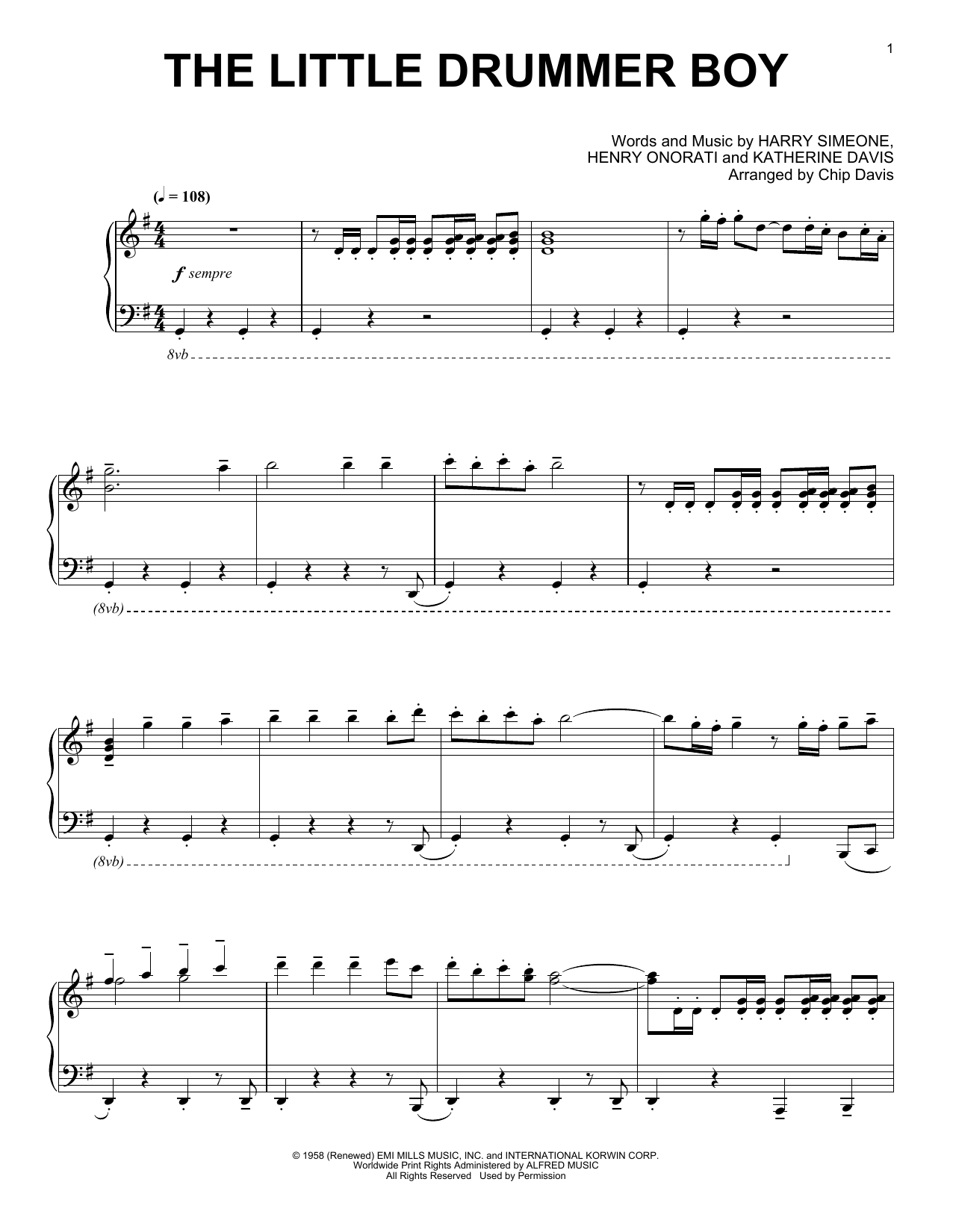 Download Mannheim Steamroller The Little Drummer Boy Sheet Music and learn how to play Piano Solo PDF digital score in minutes