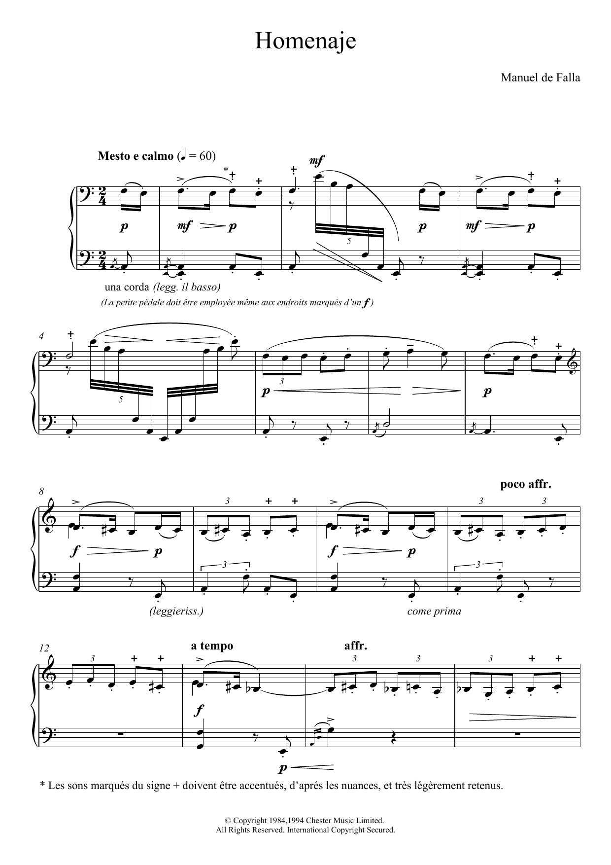 Download Manuel De Falla Homenaje Sheet Music and learn how to play Piano PDF digital score in minutes