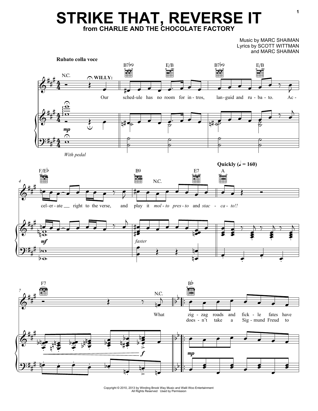 Download Marc Shaiman Strike That, Reverse It Sheet Music and learn how to play Piano, Vocal & Guitar (Right-Hand Melody) PDF digital score in minutes