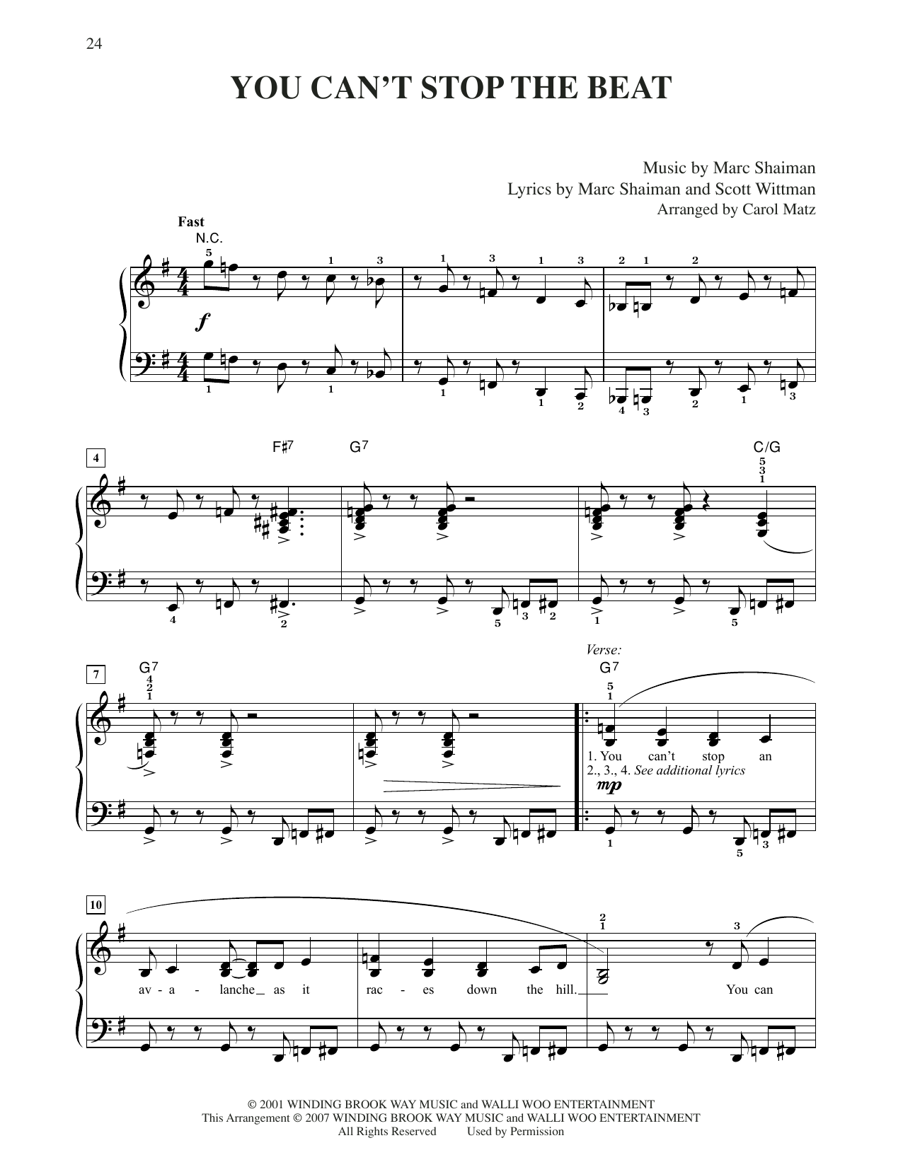 Download Marc Shaiman & Scott Wittman You Can't Stop The Beat (from Hairspray) (arr. Carol Matz) Sheet Music and learn how to play Easy Piano PDF digital score in minutes