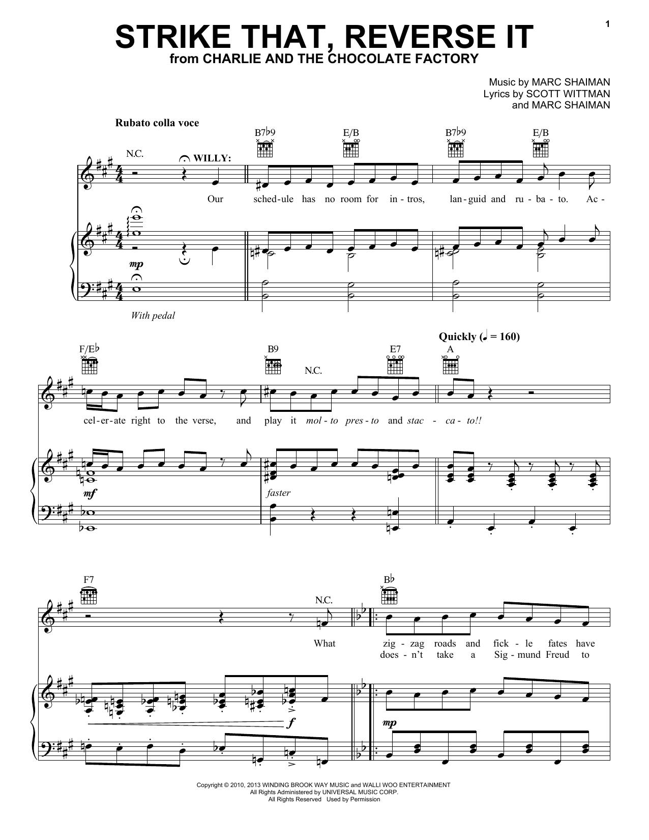 Download Marc Shaiman Strike That, Reverse It Sheet Music and learn how to play Piano & Vocal PDF digital score in minutes