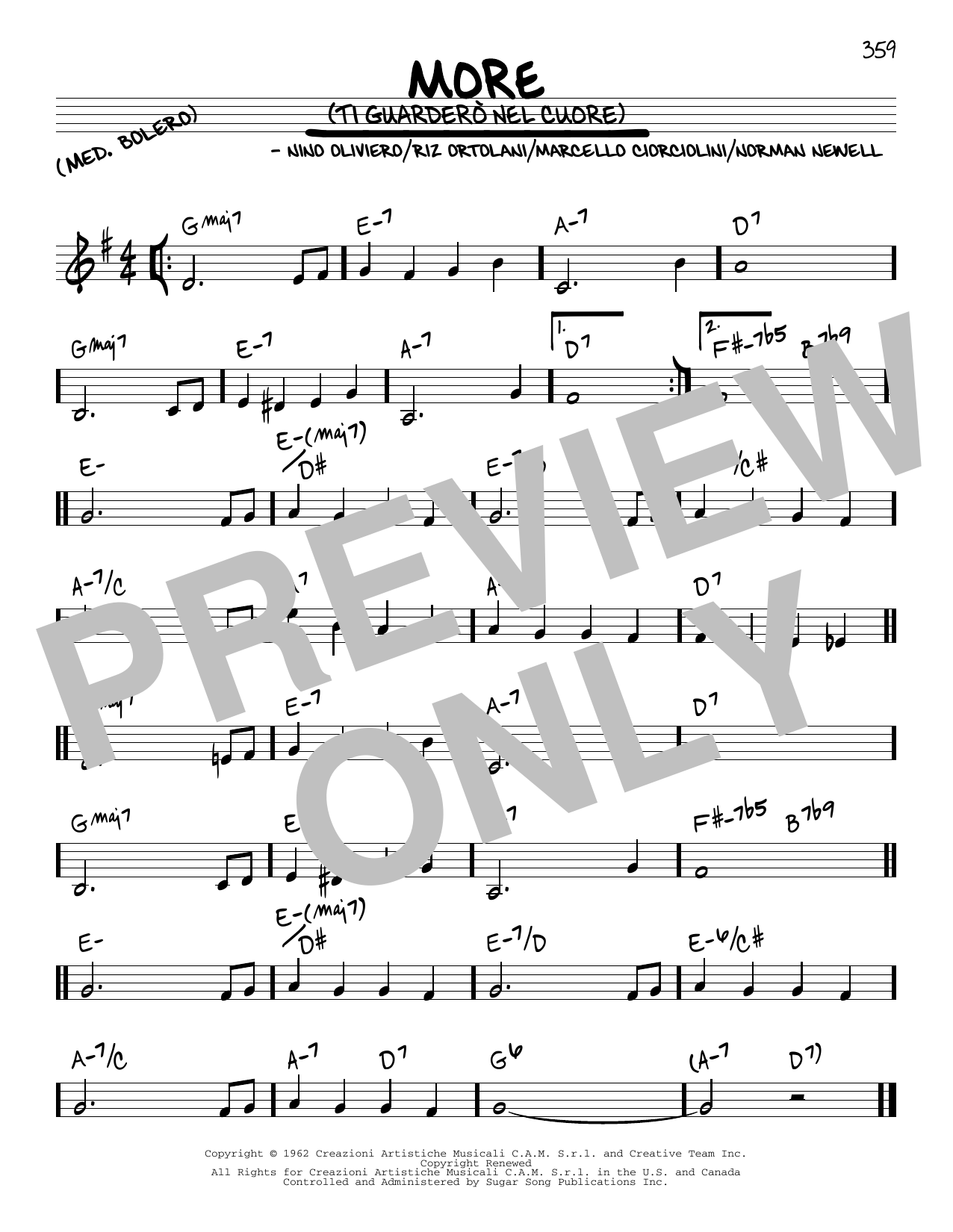 Download Riz Ortolani More (Ti Guardero Nel Cuore) Sheet Music and learn how to play Piano PDF digital score in minutes