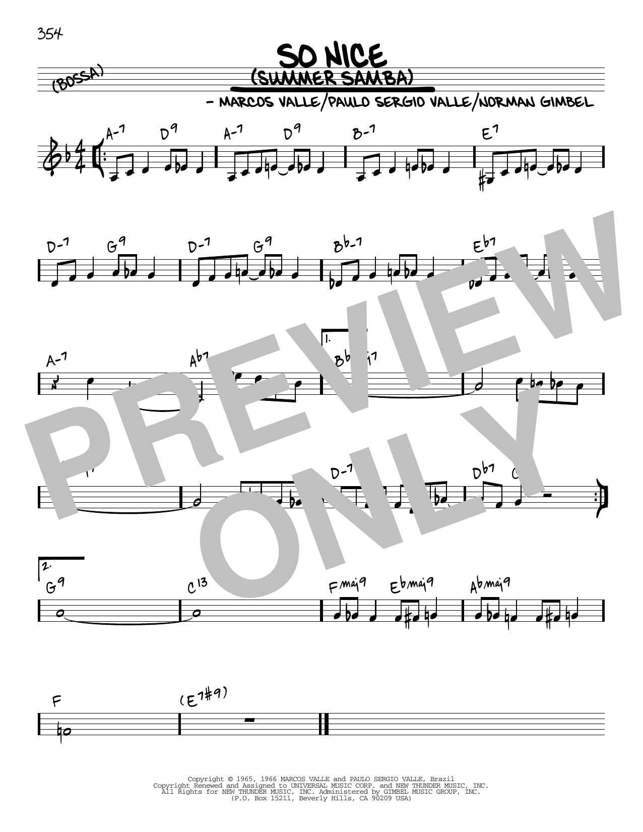 Download Marcos Valle So Nice (Summer Samba) [Reharmonized version] (arr. Jack Grassel) Sheet Music and learn how to play Real Book – Melody & Chords PDF digital score in minutes