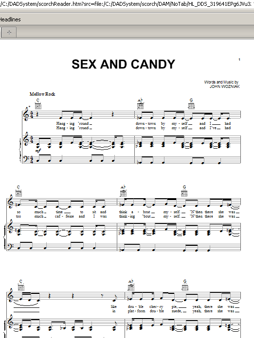 Download Marcy Playground Sex And Candy Sheet Music and learn how to play Guitar Tab PDF digital score in minutes