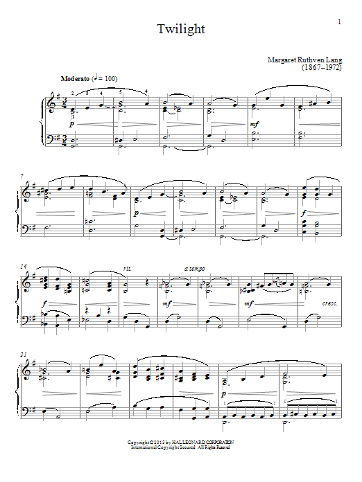 Download Gail Smith Twilight Sheet Music and learn how to play Piano PDF digital score in minutes