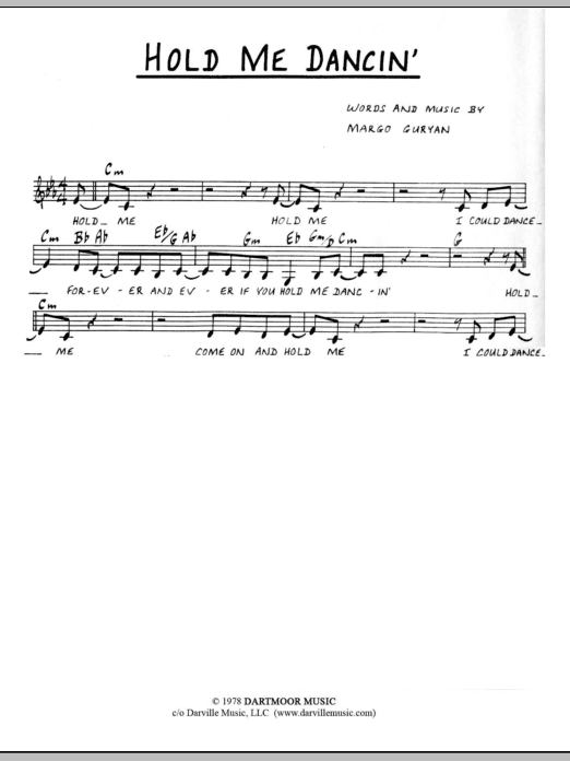 Download Margo Guryan Hold Me Dancin' Sheet Music and learn how to play Lead Sheet / Fake Book PDF digital score in minutes